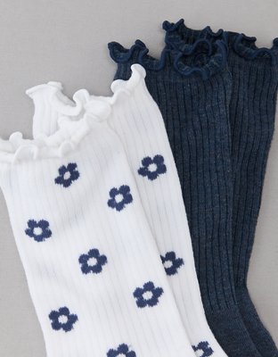 AE Ruffled Crew Socks 2-Pack