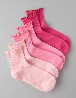 AE Ruffle Trim Boyfriend Socks 3-Pack