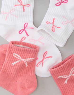 AE Ballet Bow Boyfriend Socks 2-Pack