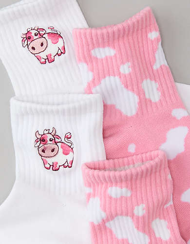 AE Cow Boyfriend Socks 2-Pack