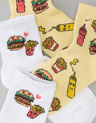Носки AE Burgers Boyfriend, 2 шт. — American Eagle — фото 2