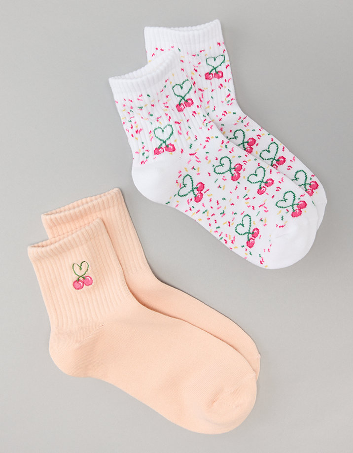AE Cherry Sprinkles Boyfriend Socks 2-Pack
