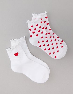 AE Heart Ruffle Socks 2-Pack