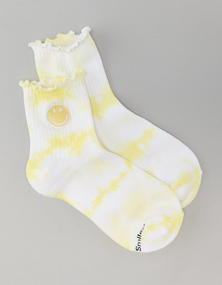 AE Embroidered Smiley Ruffle Boyfriend Socks