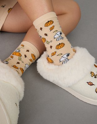 AE Peanuts Fall Pumpkin Crew Socks