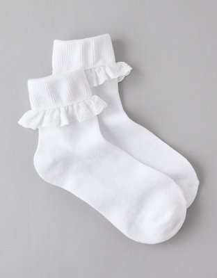 AE Ruffled-Trim Boyfriend Socks
