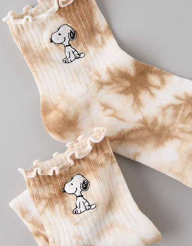 AE Peanuts Tie-Dye Ruffled Boyfriend Socks