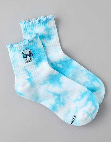 AE Peanuts Tie-Dye Ruffled Boyfriend Socks