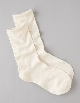 AE Heart Pointelle Crew Socks