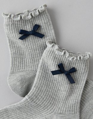 AE Ruffled-Bow Boyfriend Socks