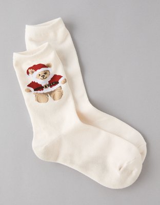 AE Holiday Bear Crew Socks