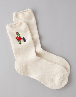 AE Grinch Holiday Crew Socks