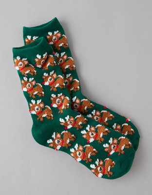 AE Calcetines Largos Peludos de Rudolph