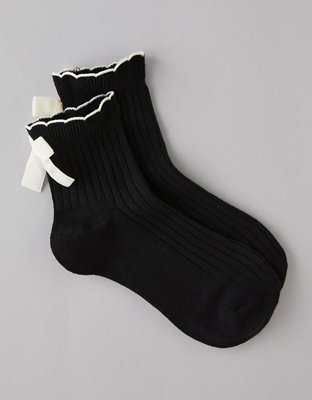 AE Velvet-Bow Boyfriend Socks