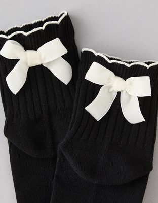 AE Velvet-Bow Boyfriend Socks