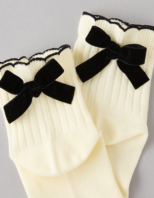 AE Velvet-Bow Boyfriend Socks