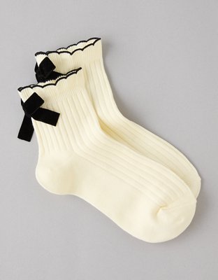 AE Velvet-Bow Boyfriend Socks