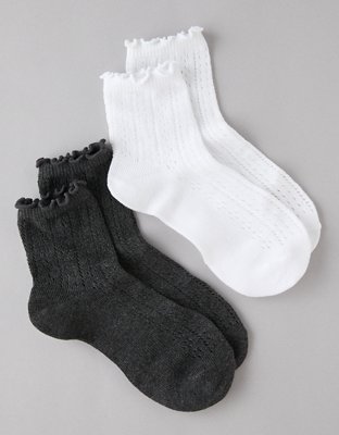 AE Pointelle-Knit Boyfriend Socks 2-Pack