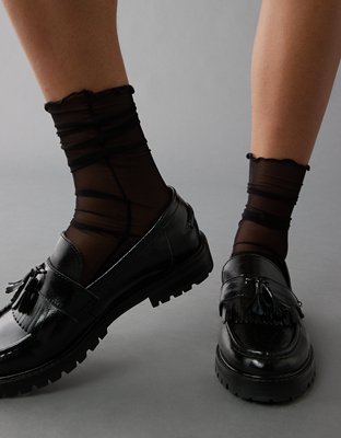 AE Sheer Ruffled Crew Socks