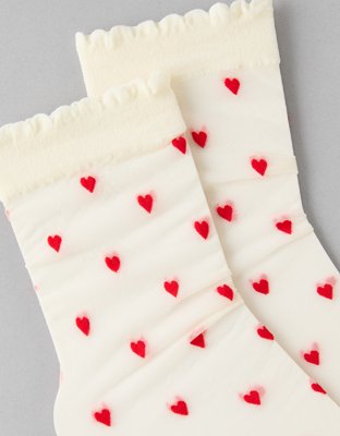 AE Sheer Hearts Boyfriend Socks