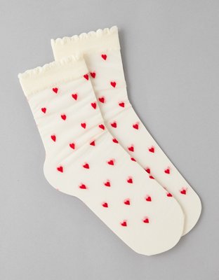 AE Sheer Hearts Boyfriend Socks