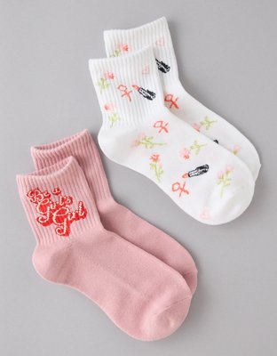 AE Girl's Girl Boyfriend Socks 2-Pack