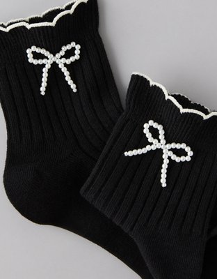 AE Ruffled Bow Boyfriend Socks