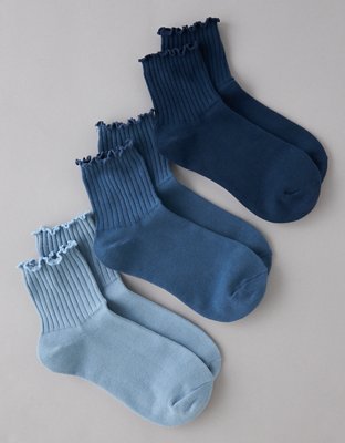 AE Ruffle Boyfriend Socks 3-Pack