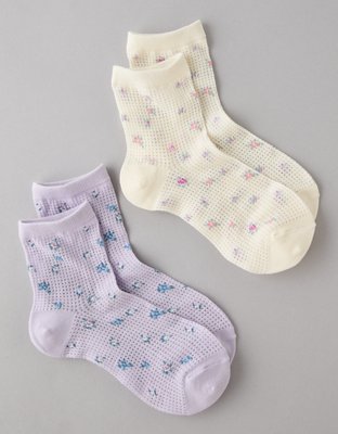 AE Paquete de 2 Pares de Calcetines Boyfriend Florales