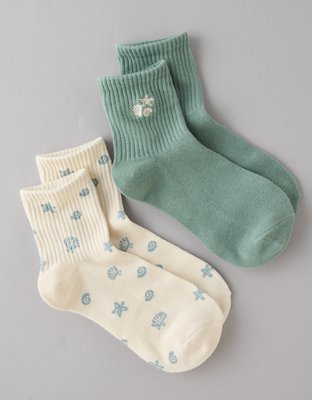 AE Shells Boyfriend Socks 2-Pack