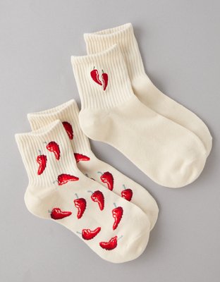 AE Chili Pepper Boyfriend Socks 2-Pack