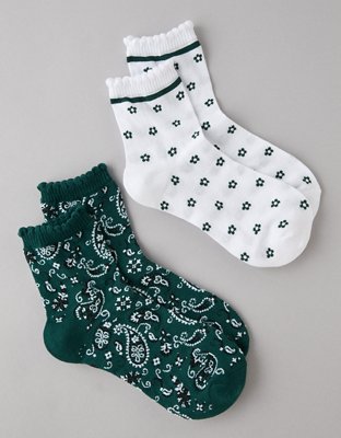 AE Paquete de 2 Pares de Calcetines Boyfriend Estilo Bandana