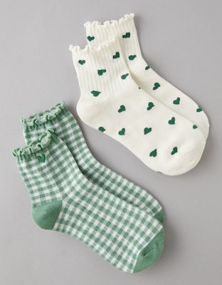 AE Gingham Boyfriend Socks 2-Pack