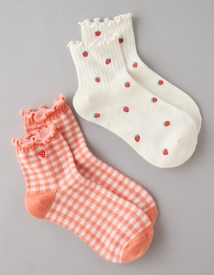 AE Gingham Boyfriend Socks 2-Pack