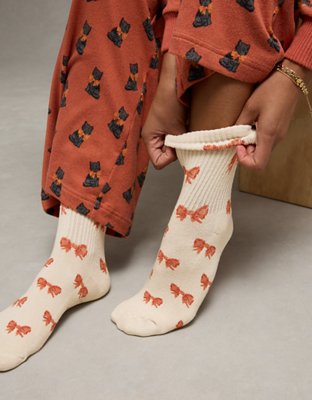 AE Cat Cropped Crew Socks 2-Pack