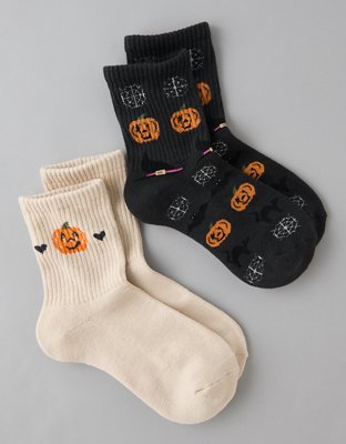 AE Spooky Cropped Crew Socks 2-Pack