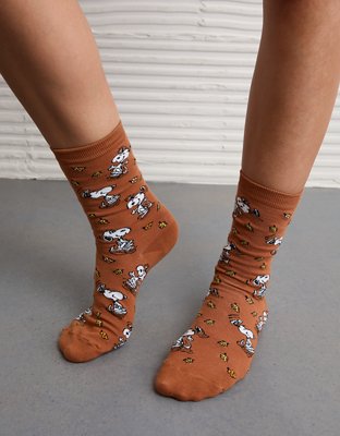 AE Snoopy Fall Crew Socks