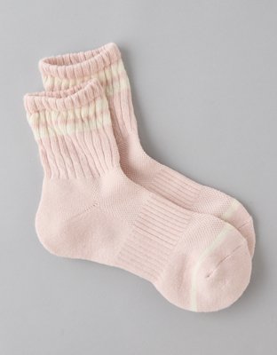 AE Varsity Stripe Cropped Crew Socks