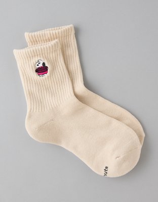 AE Snoopy Cropped Crew Socks