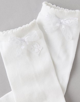 AE Lace Bow Crew Socks