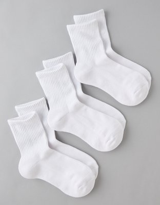 AE Solid Cropped Crew Socks 3-Pack