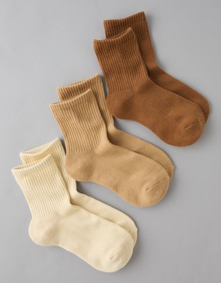 AE Satin Bow Cropped Crew Socks