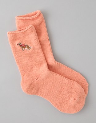 AE Embroidered Gingerbread Crew Socks