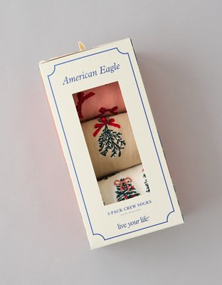 AE Holiday Crew Socks 3-Pack