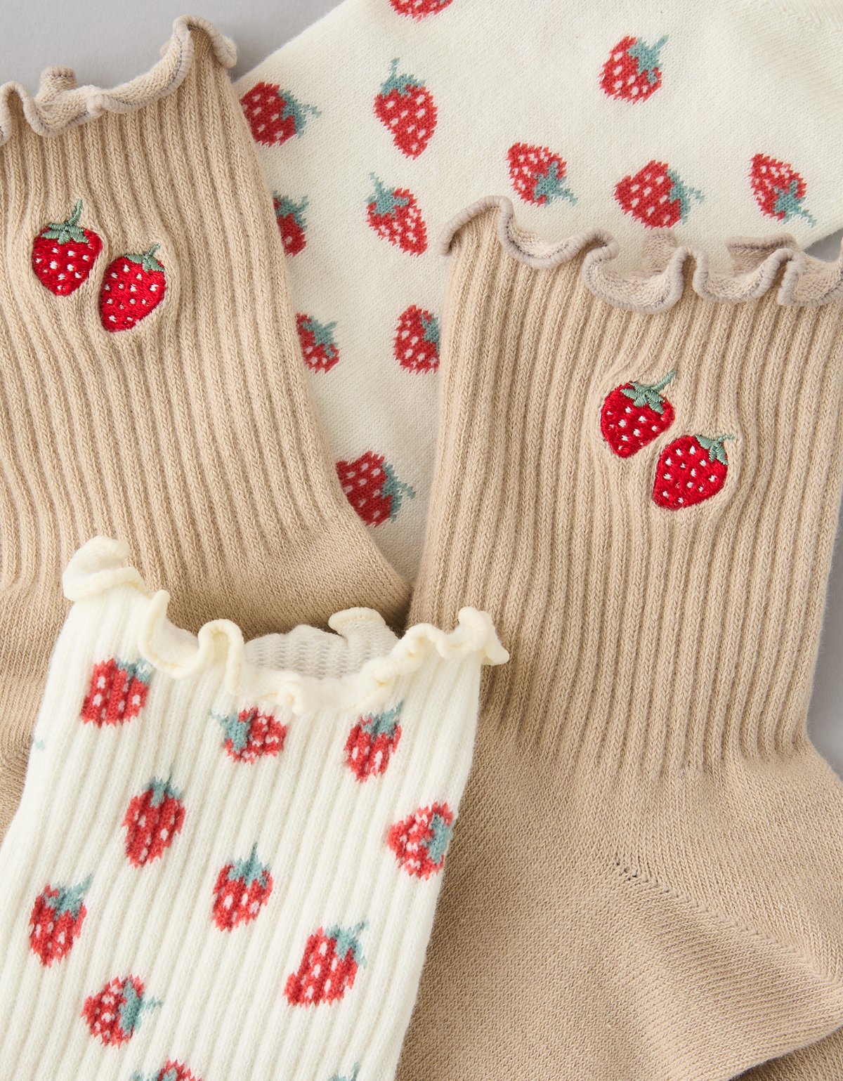 AE Fruit Ruffled Cropped Crew Socks 2-Pack - image 3