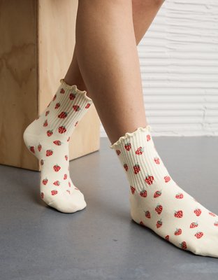 AE Fruit Ruffled Cropped Crew Socks 2-Pack