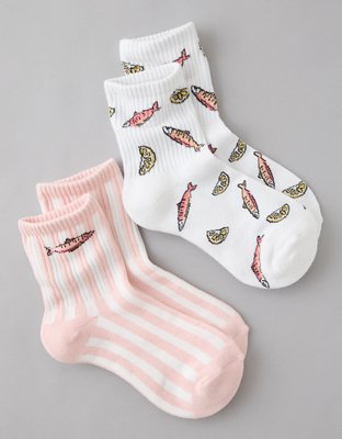 AE Sardine Cropped Crew Socks 2-Pack