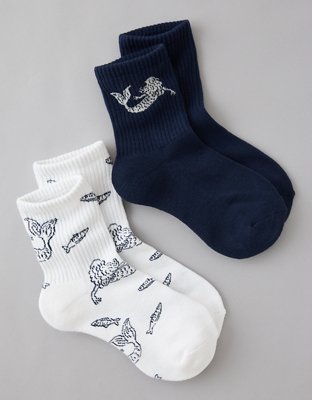 AE Mermaid Cropped Crew Socks 2-Pack