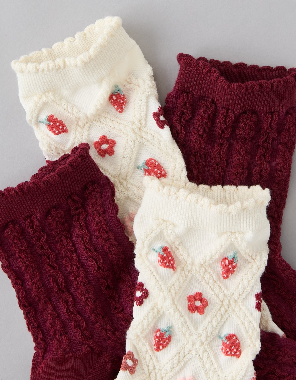 AE Textured Cropped Crew Socks 2-Pack - image 2