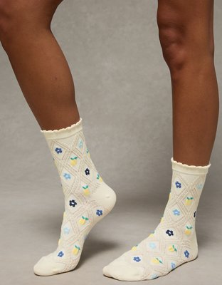 AE Textured Cropped Crew Socks 2-Pack